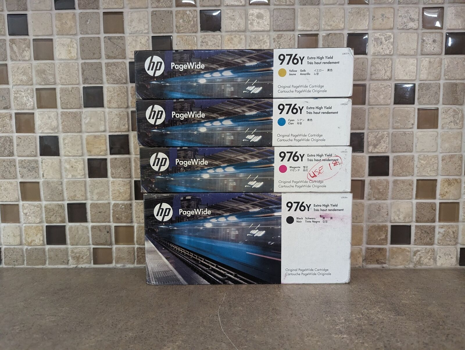 SET OF GENUINE HP 976Y(L0R05A/L0R06A/L0R07A/L0R08A)EXTRA HIGH YIELD INK F2-4(1)