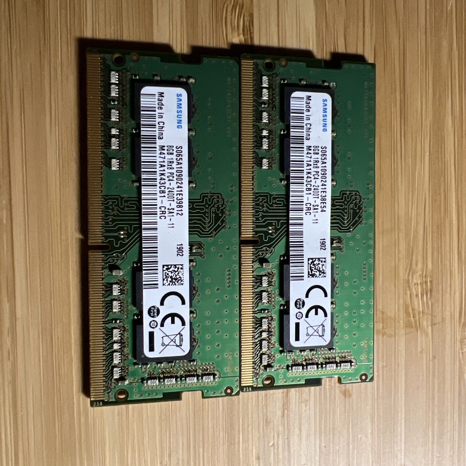 Samsung 16GB (2x8GB) PC4-19200 DDR4-2400T M471A1K43CB1-CRC 30 Days Warranty