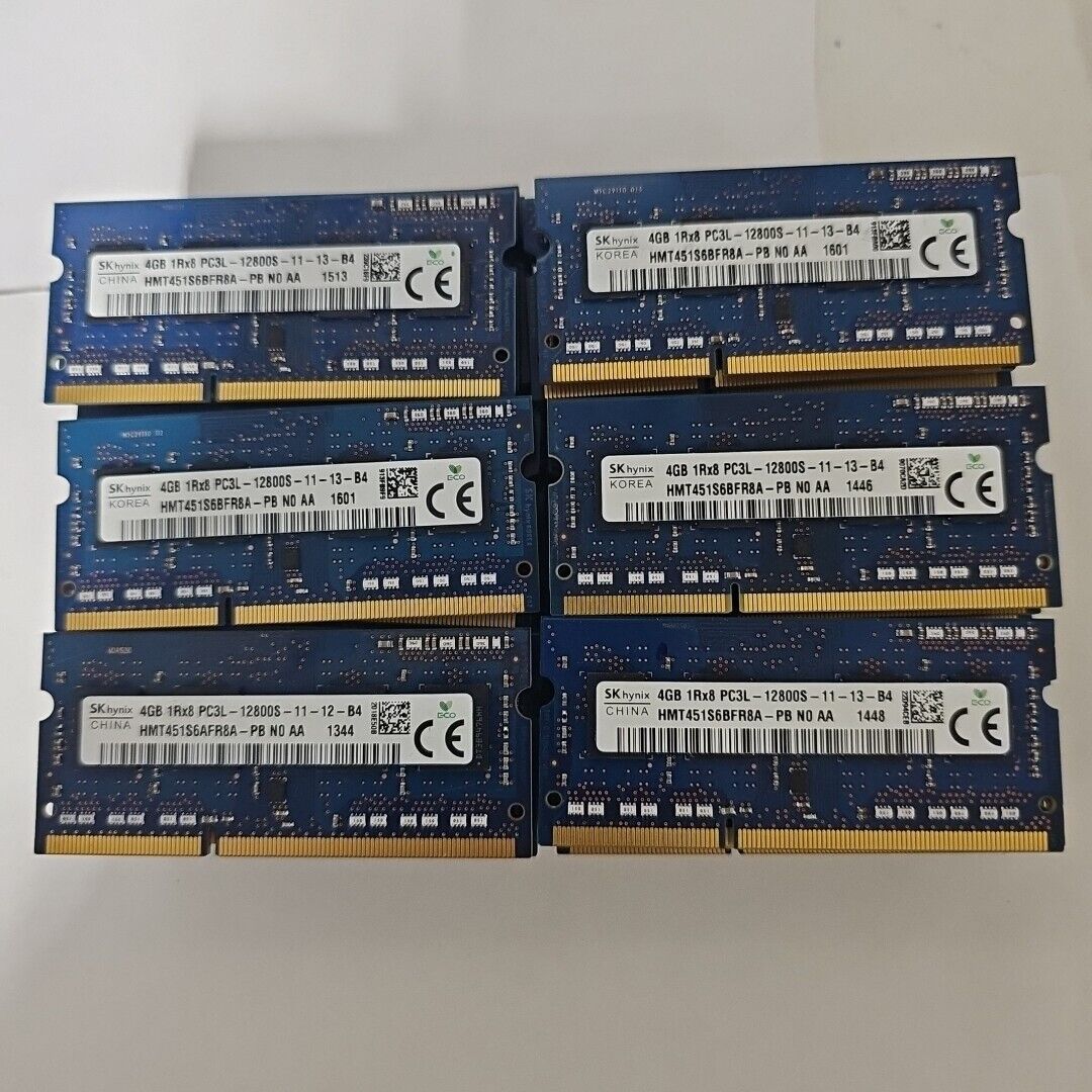  SK Hynix 8GB (2x4GB)1Rx8 PC3L-12800S HMT451S6BFR8A-PB Laptop Ram