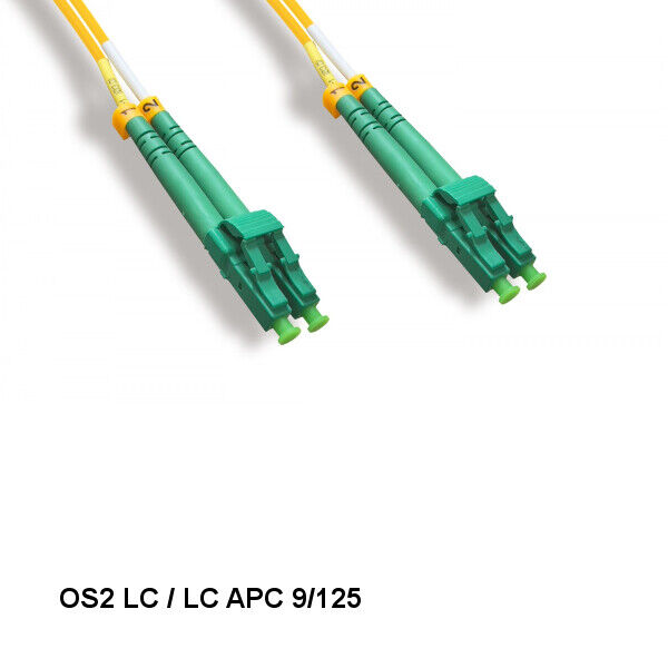 [10X] 2 Meter LC/LC APC OS2 9 /125 Duplex Single-Mode Fiber Optic Cable OFNR
