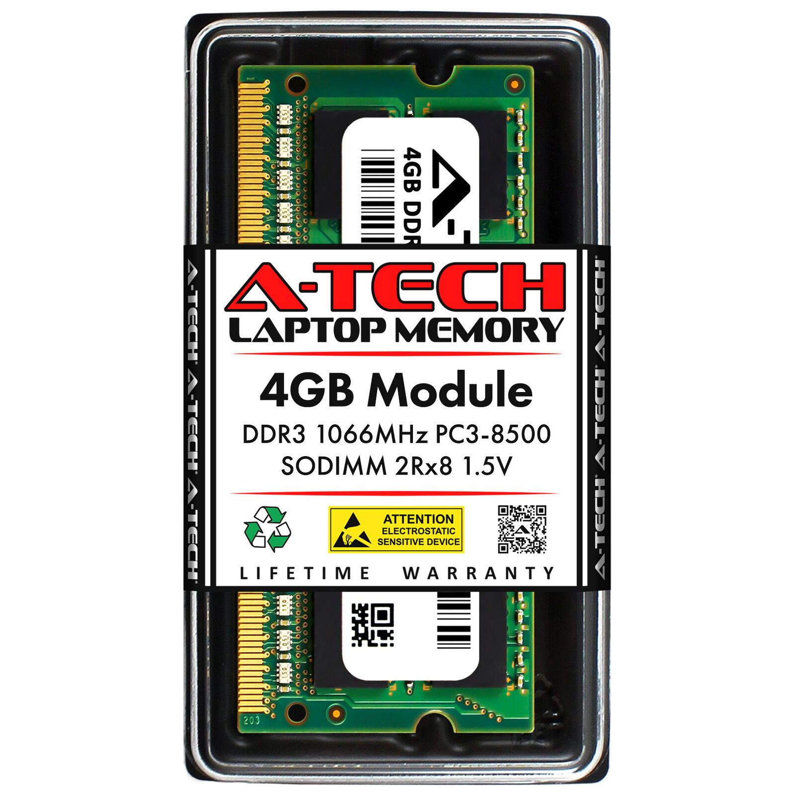 4GB DDR3 PC3-8500 SODIMM (Toshiba PA3677U-1M4G Equivalent) Laptop Memory RAM