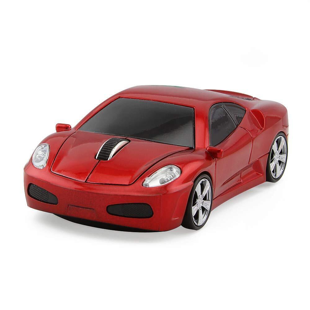 ECOiNVA Wireless Sports Car Mouse Optical 2.4G Nano USB AA Battery Desktop La...