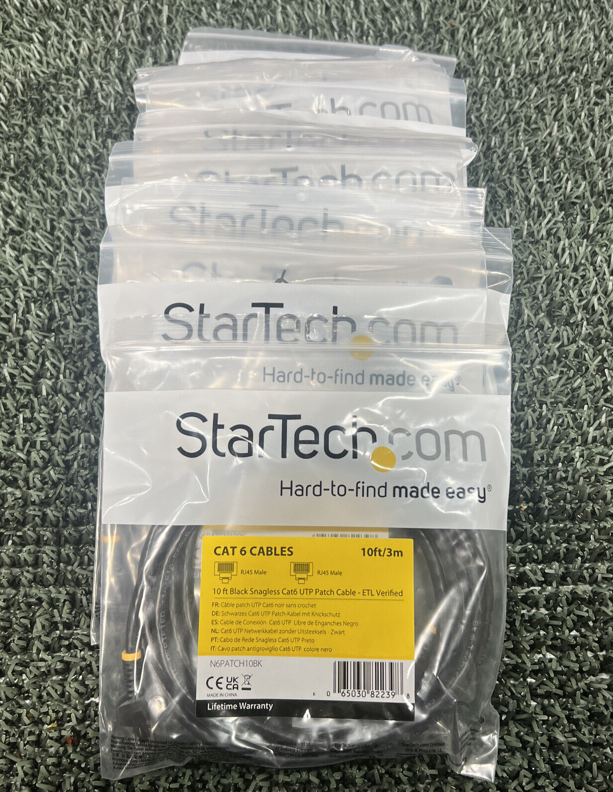 10 Pack StarTech.com N6PATCH10BK Cat 6 Snagless Ethernet Cable 10’ (#88)