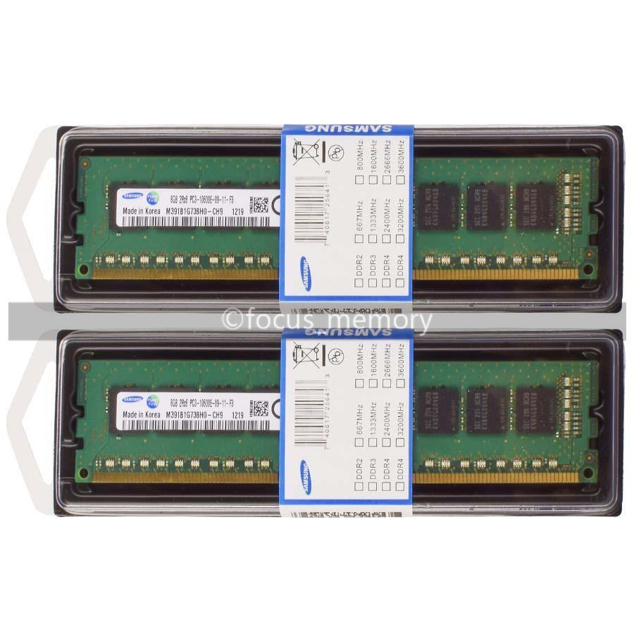 Samsung 16GB 2x8GB Ram DDR3 1333MHz PC3-10600E ECC UDIMM 1.5V for Workstation US
