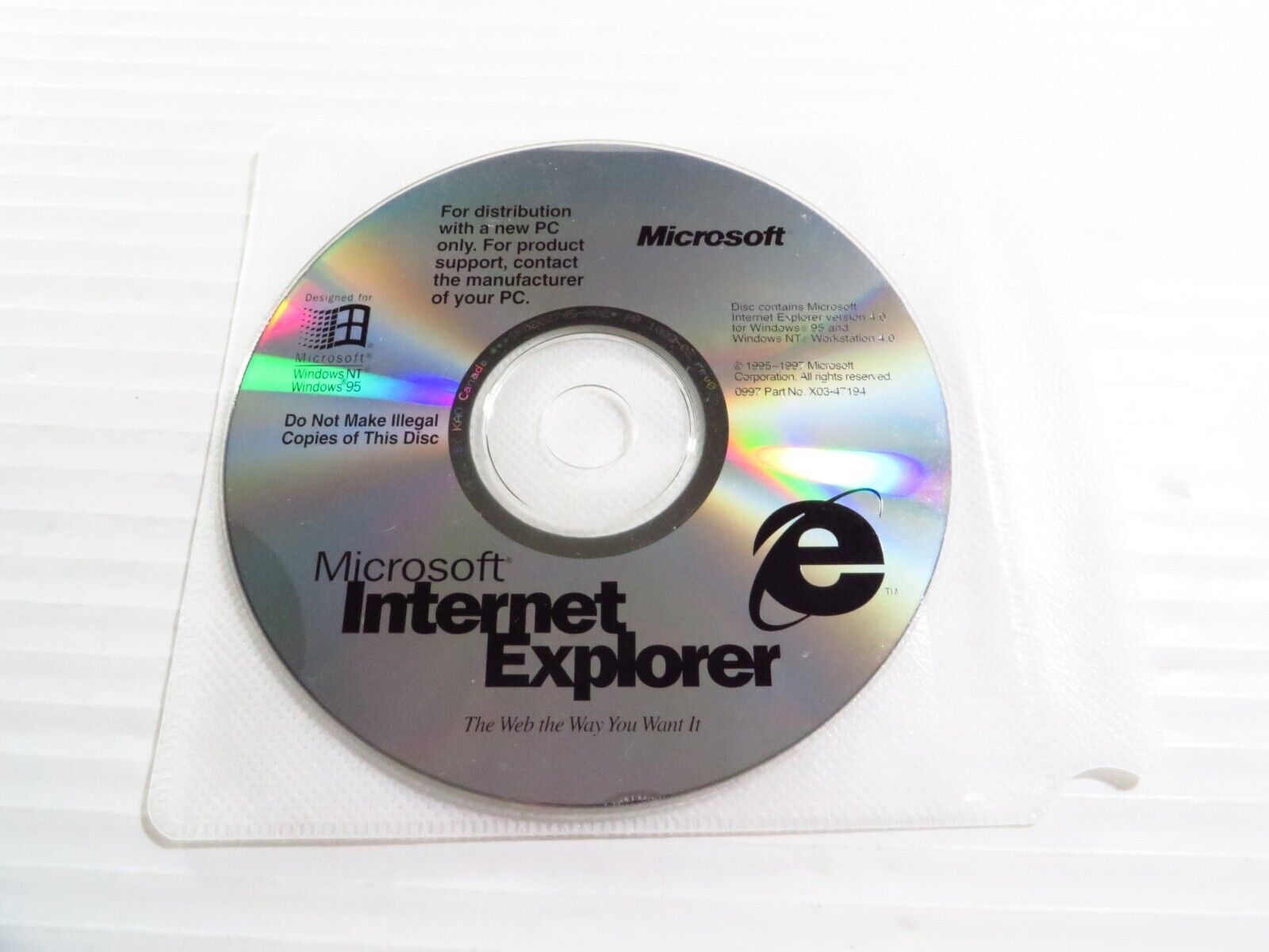 Microsoft Internet Explorer 4.0 Software CD for Windows 95/Windows NT
