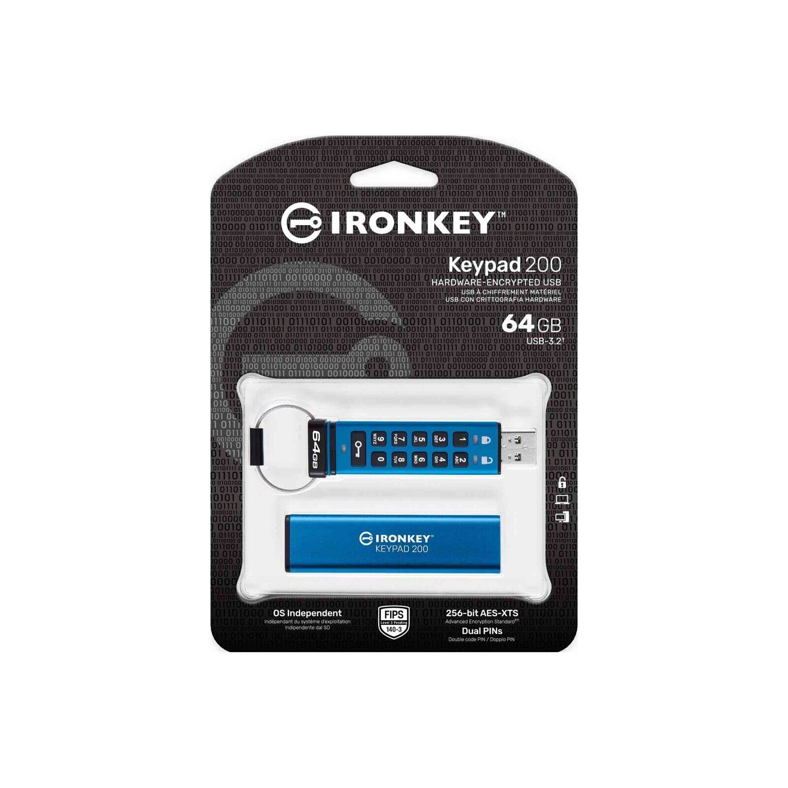 Kingston IronKey Keypad 200 64GB 128GB USB3.2 Encrypted USB Drive +Tracking#