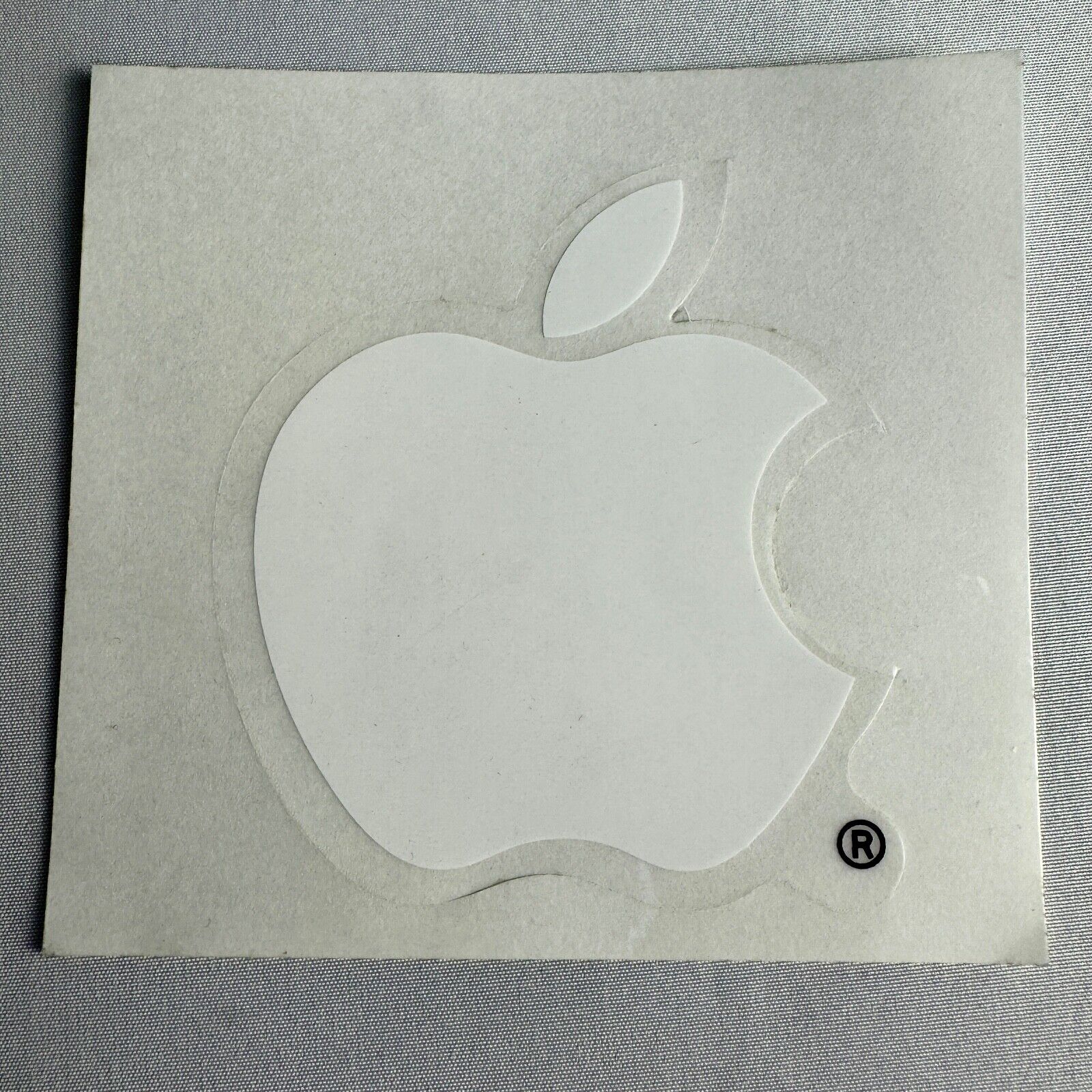 Vintage Authentic Mac Apple Logo White Sticker, Decal with register mark RARE