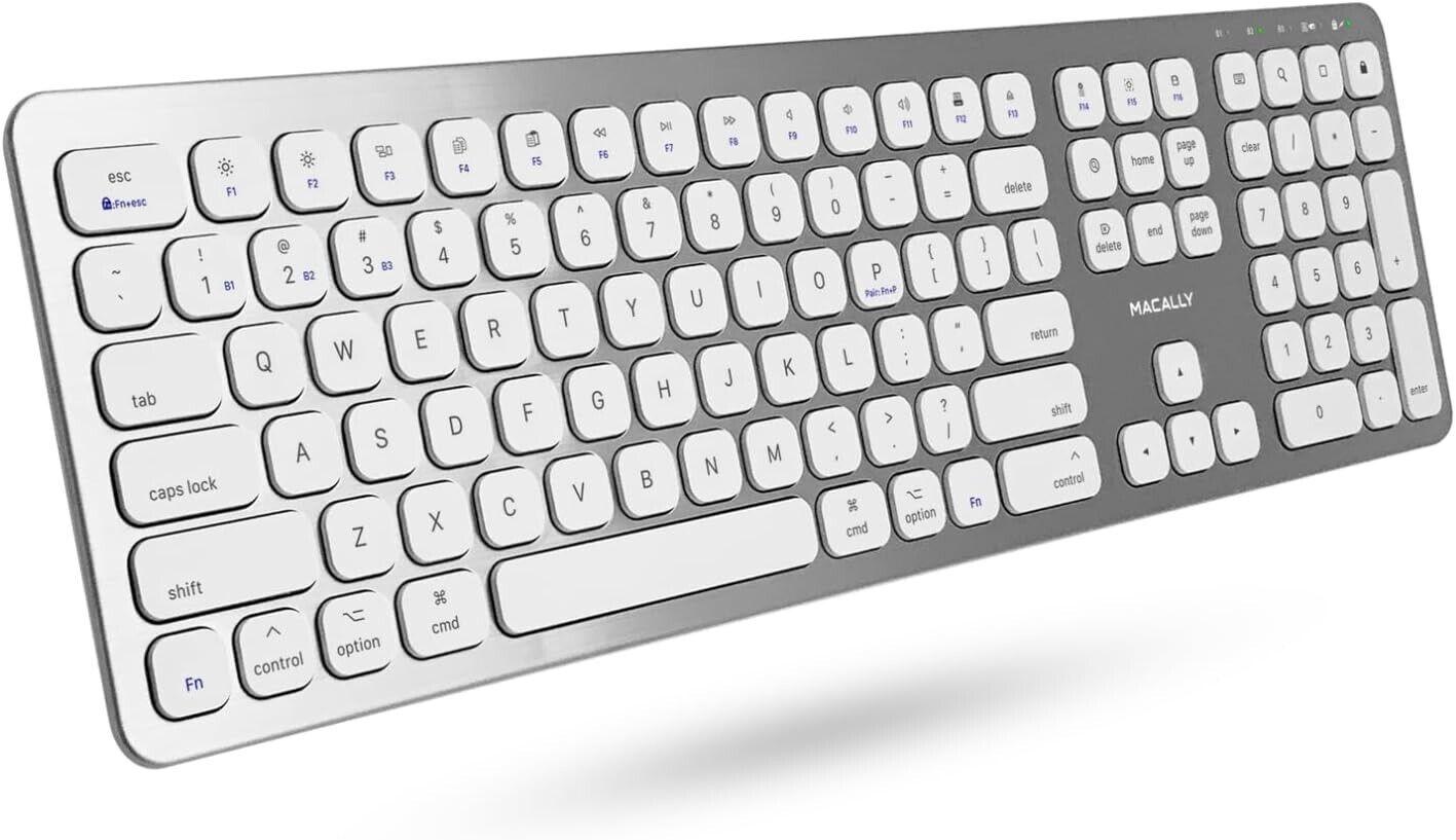 Macally Premium Wireless Bluetooth Keyboard for iMac, MacBook, Mac Pro - Com