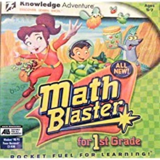Math Blaster For 1st Grade PC MAC CD learn addition subtraction home school game