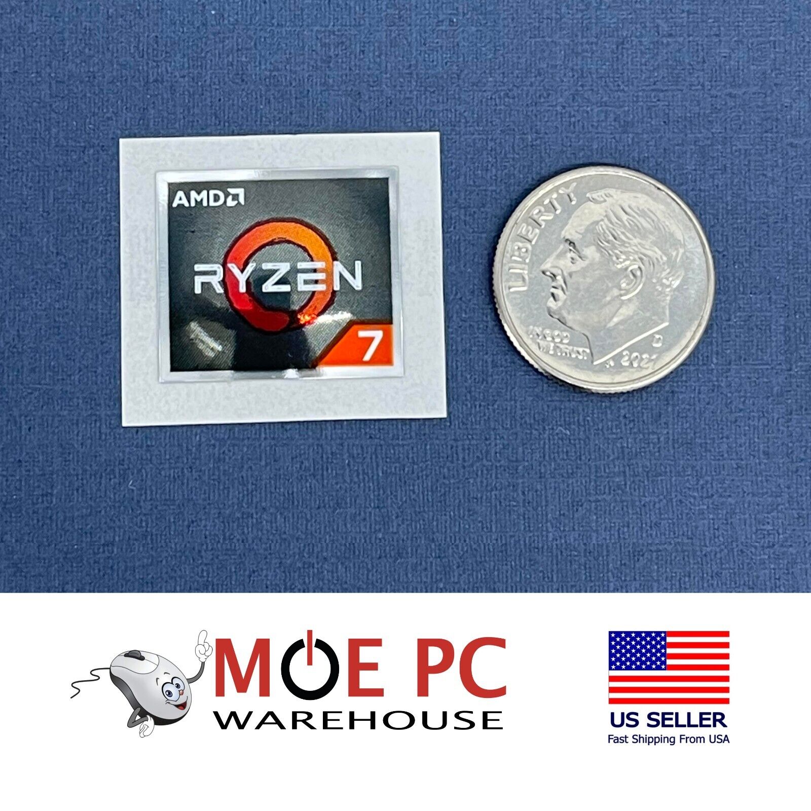 AMD RYZEN 7 Genuine LOGO STICKER/LABEL Excellent Quality. (USA Seller)