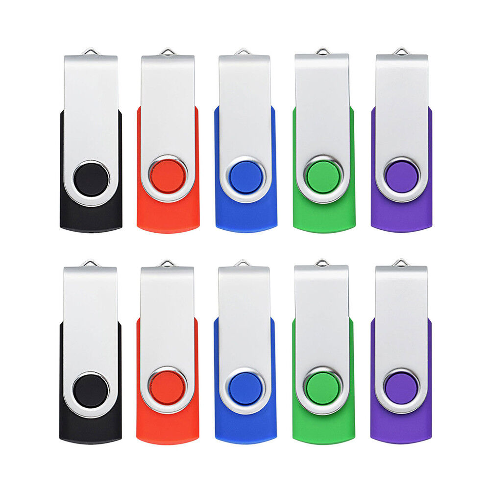 10 Pack 32GB USB 2.0 Memory Stick Flash Drives Swivel Pen Drive Data Storage 