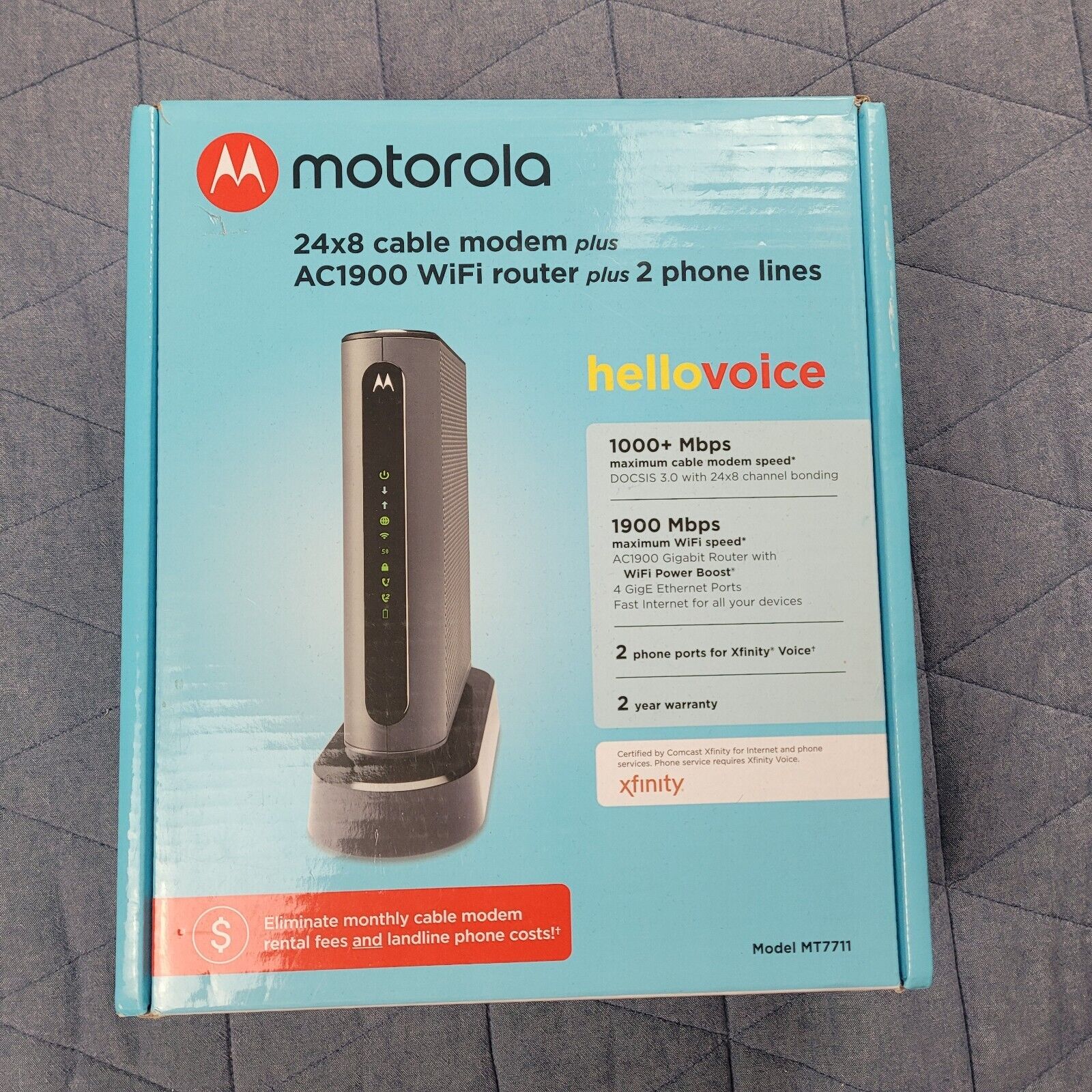 Motorola MT7711 Dual Band AC1900 Cable Modem and Wi-Fi Gigabit Router ISSUE