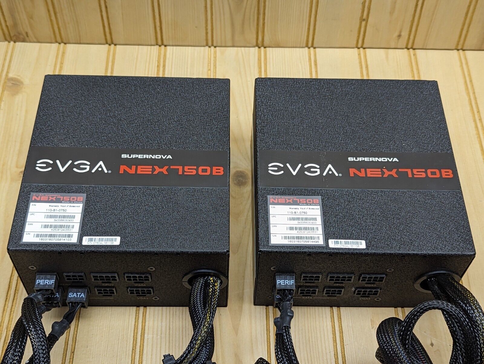 2 Each EVGA SuperNOVA NEX750B 750W Power Supplies w/ Cooling Fans