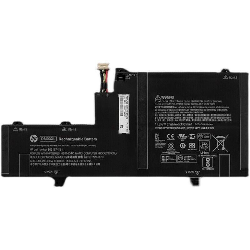 57WH Genuine OM03XL Battery For HP EliteBook x360 1030 G2-Y8Q67EA HSN-I04C  US