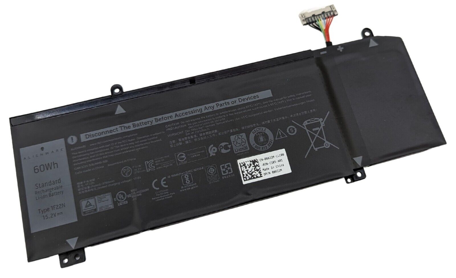NEW Genuine Alienware M15 M17 G7 7790 60Wh 4-cell Laptop Battery - 1F22N 01F22N