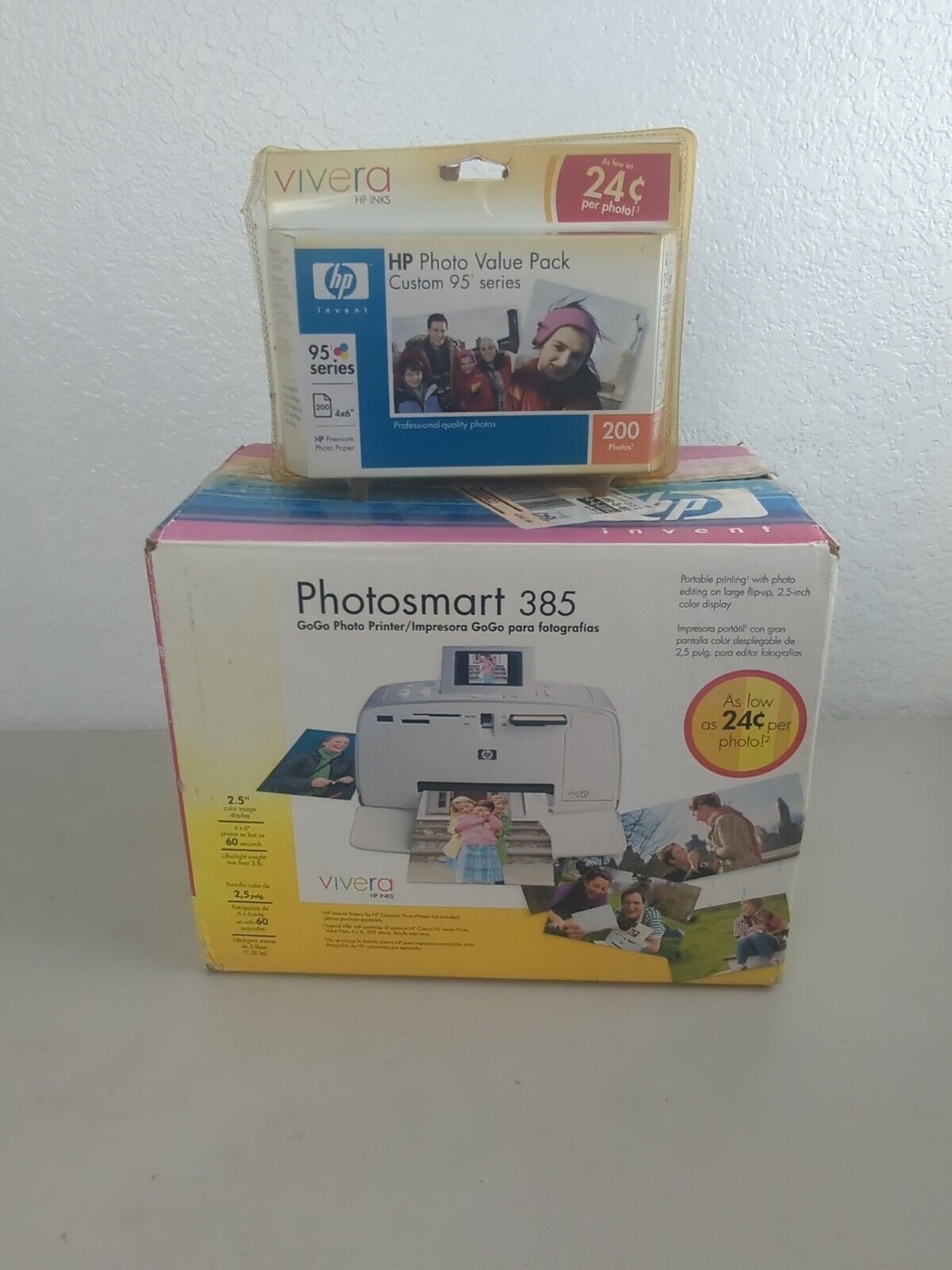 HP Photosmart 385 GoGo Compact Digital Photo Inkjet Printer Tested W Photo Paper