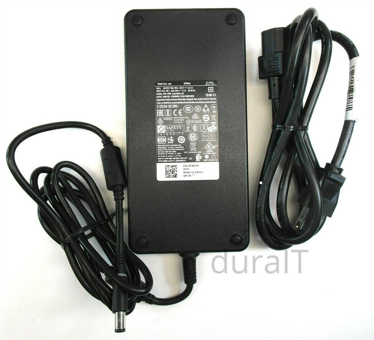 gently used genuine dell oem j211h alienware 240w 19.5v 12.3a ac adapter ready 