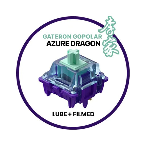 Lubed and Filmed Custom Keyboard switches - Gateron GoPolar Azure Dragon