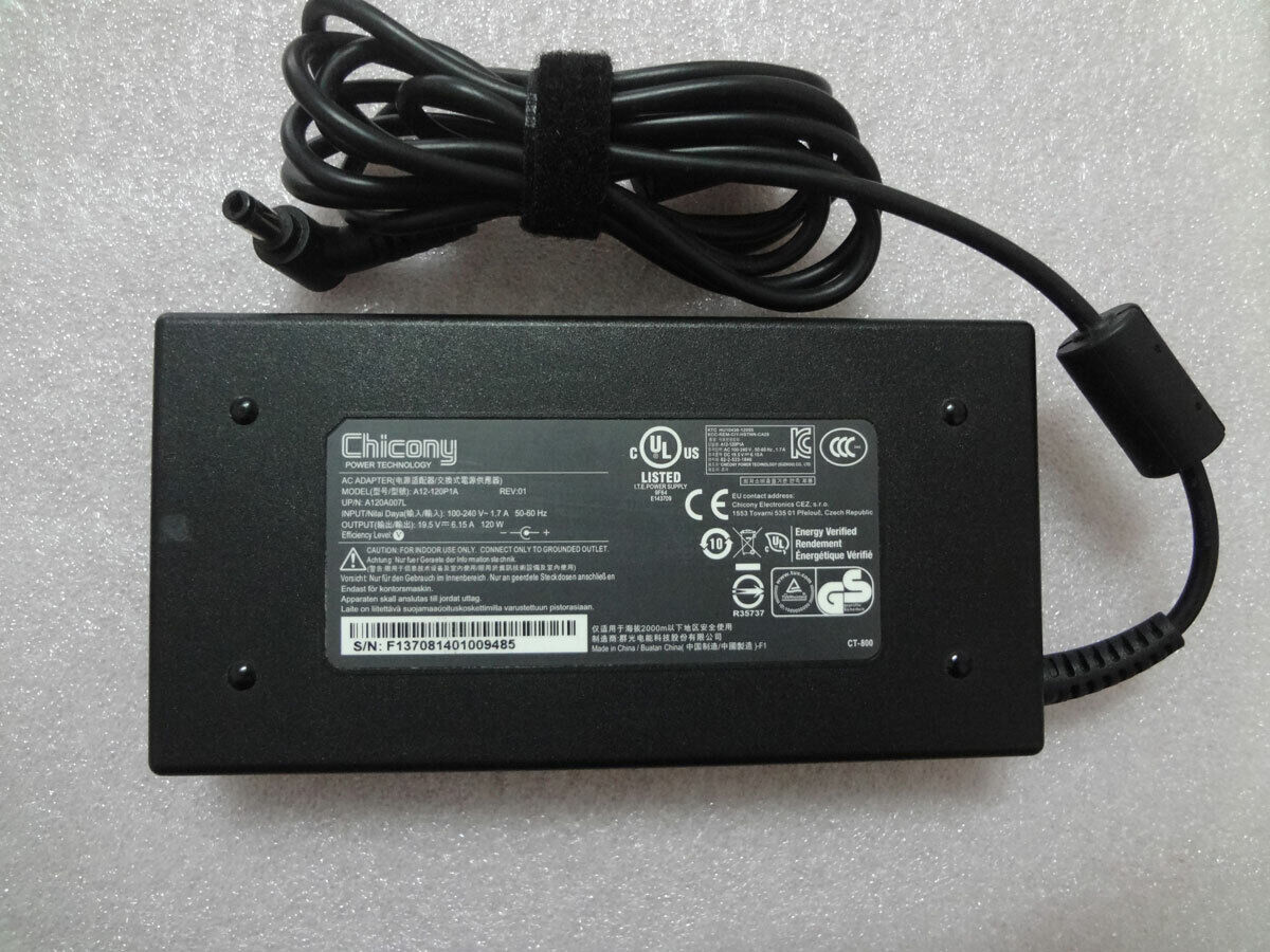 120W A12-120P1A 19.5V 6.15A For MSI GF63 Thin 9SCX-615 Original Chicony Charger