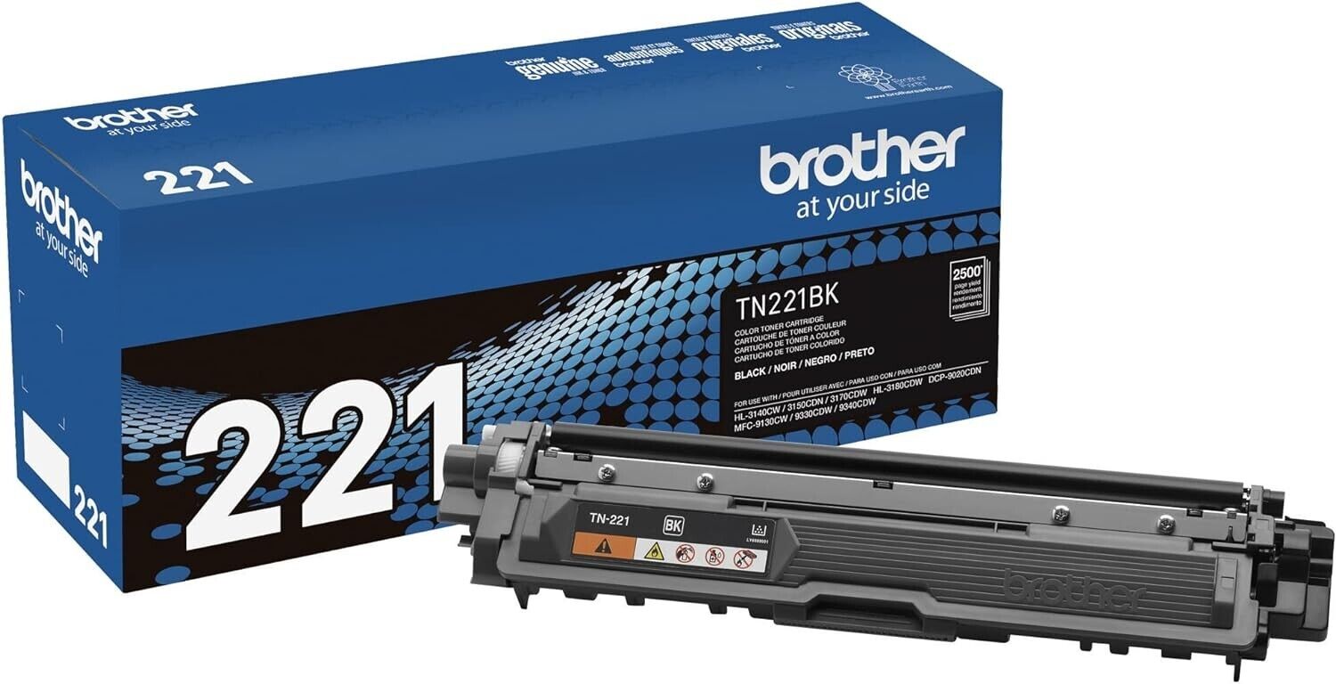 Brother TN-221BK Standard Yield Toner Cartridge *OPEN BOX* *DESCRIPTION*