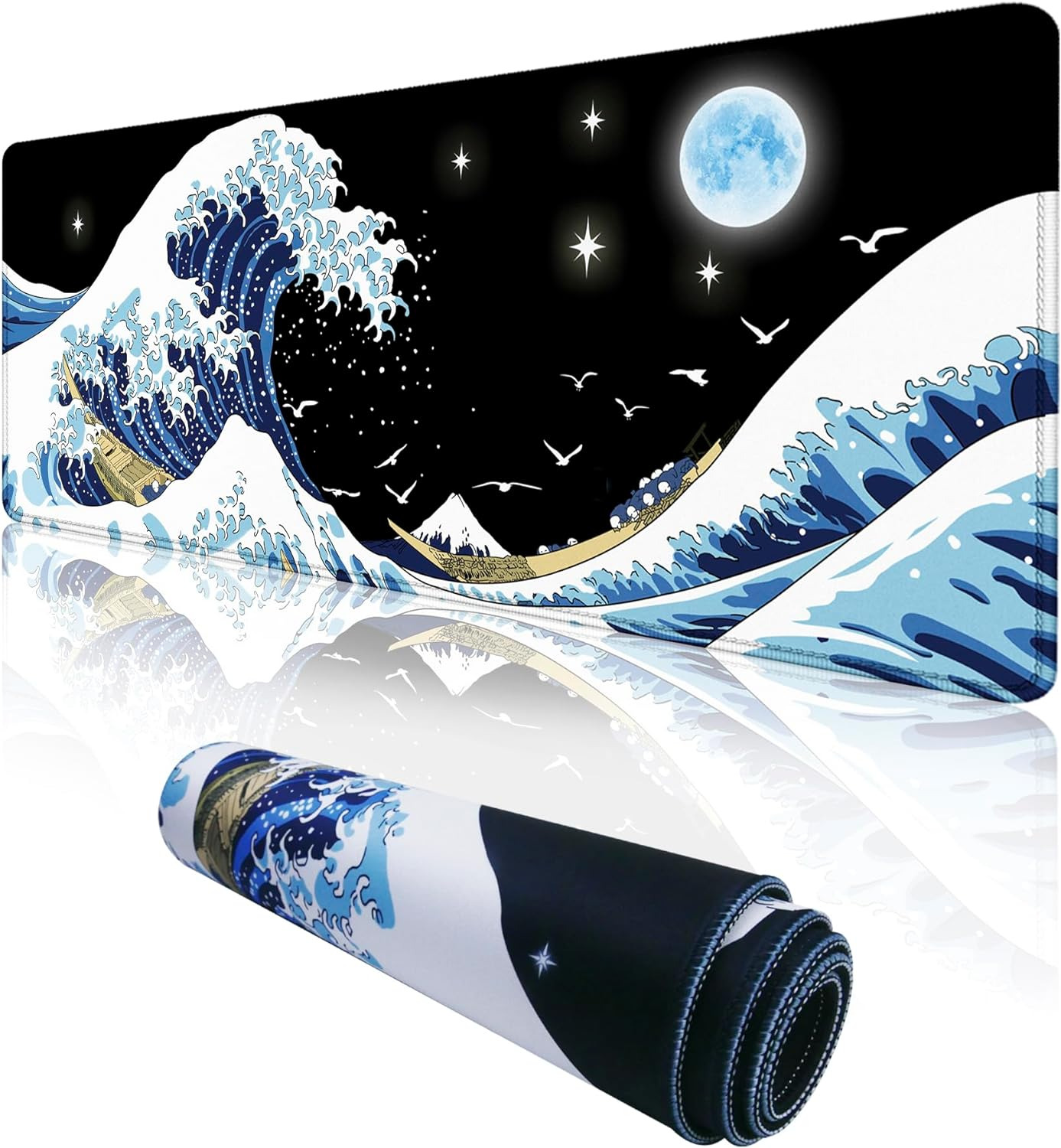 Japanese Sea Wave Mouse Pad Extended Large Mouse Pad XXL Big Desk Mat 31.06\
