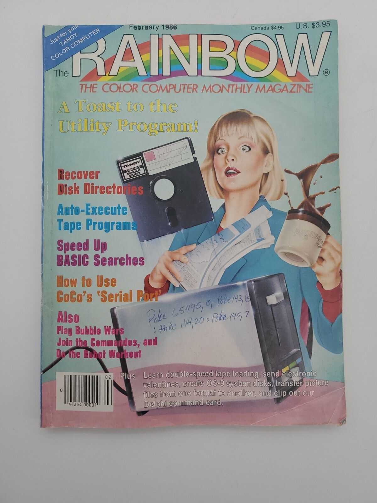 Vintage Rainbow Magazine for Tandy Color Computer February 1986
