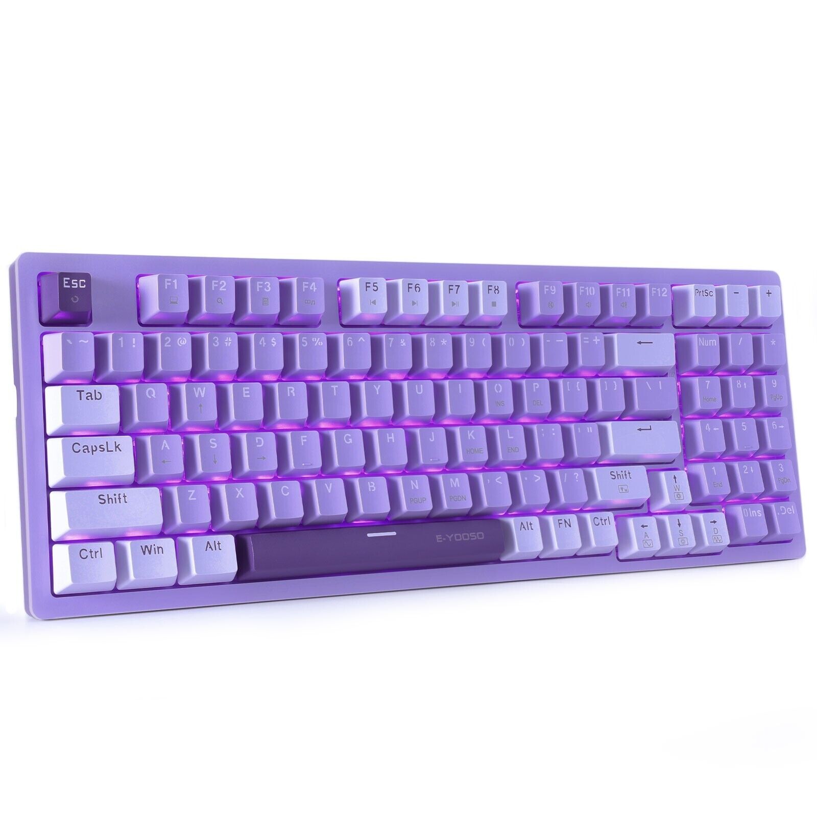 E-YOOSO Mechanical Wired keyboard,Purple Led Backlit,Red Switch for PC/Laptop