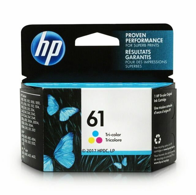 3 Count HP 61 (CH562WN#140) Tri-Color Ink Cartridges