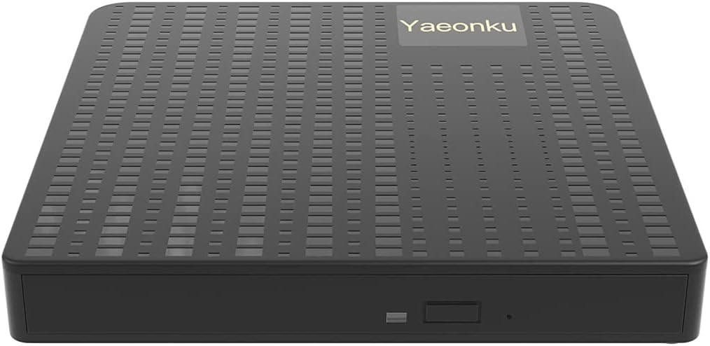 Yaeonku External CD DVD Drive, USB 3.0 Type-C Portable CD DVD +/-RW Drive,