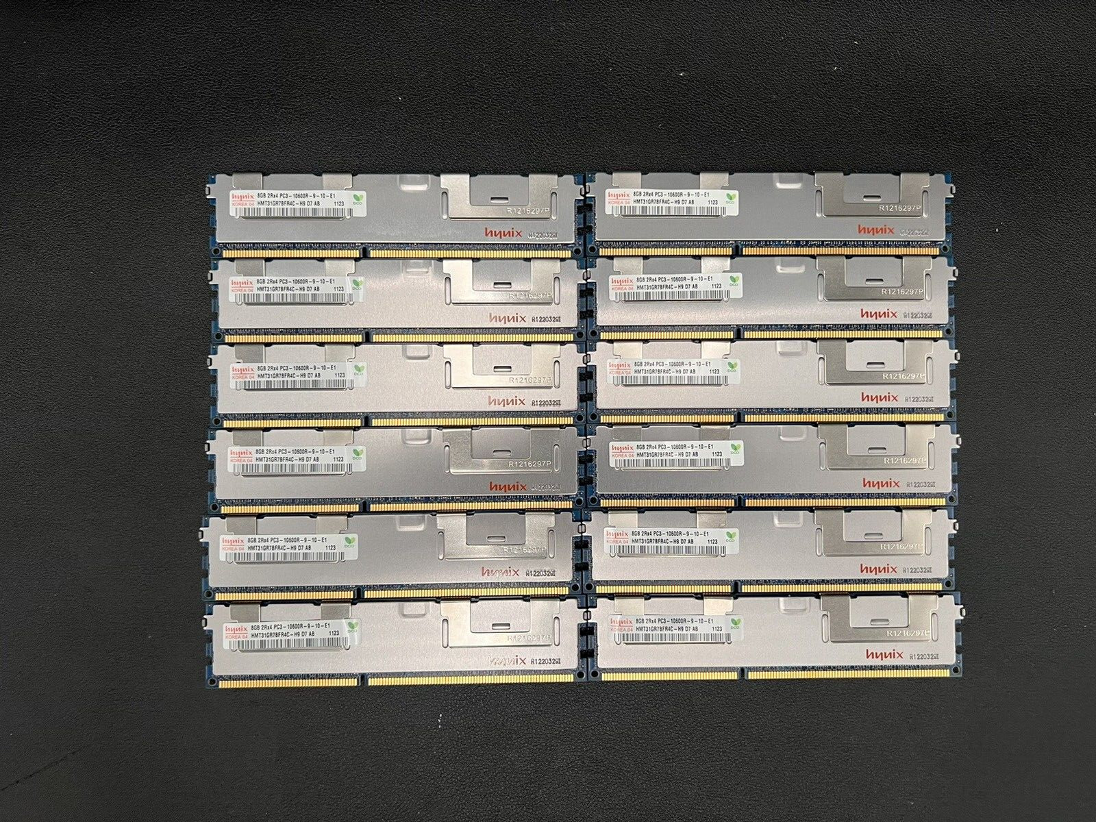 Lot of 12 SK Hynix 8GB 2Rx4 Pc3 10600R HMT31GR7BFR4C-H9 ECC RAM