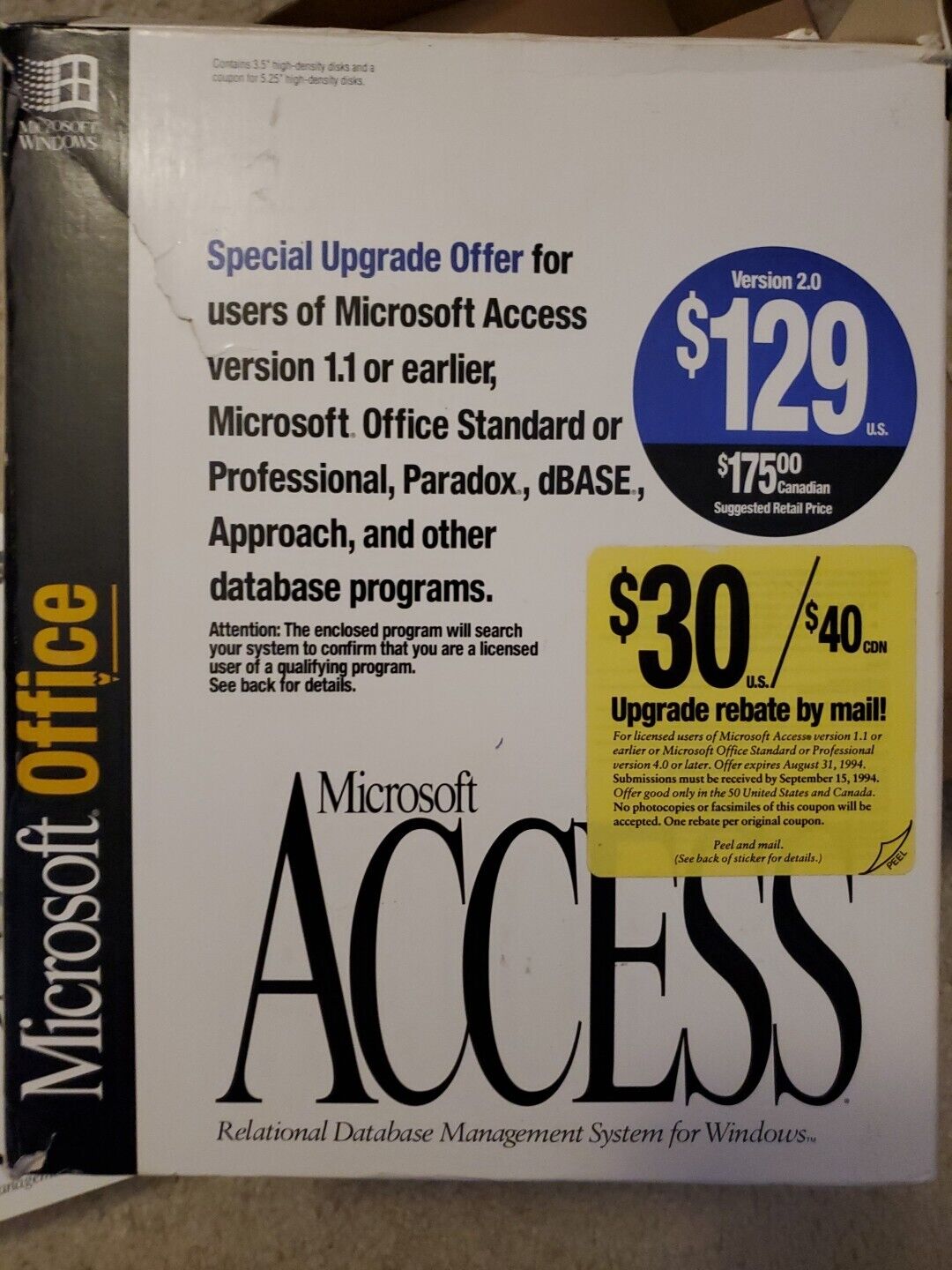 Microsoft Office Access Version 2.0 Database Management System NEW SEALED