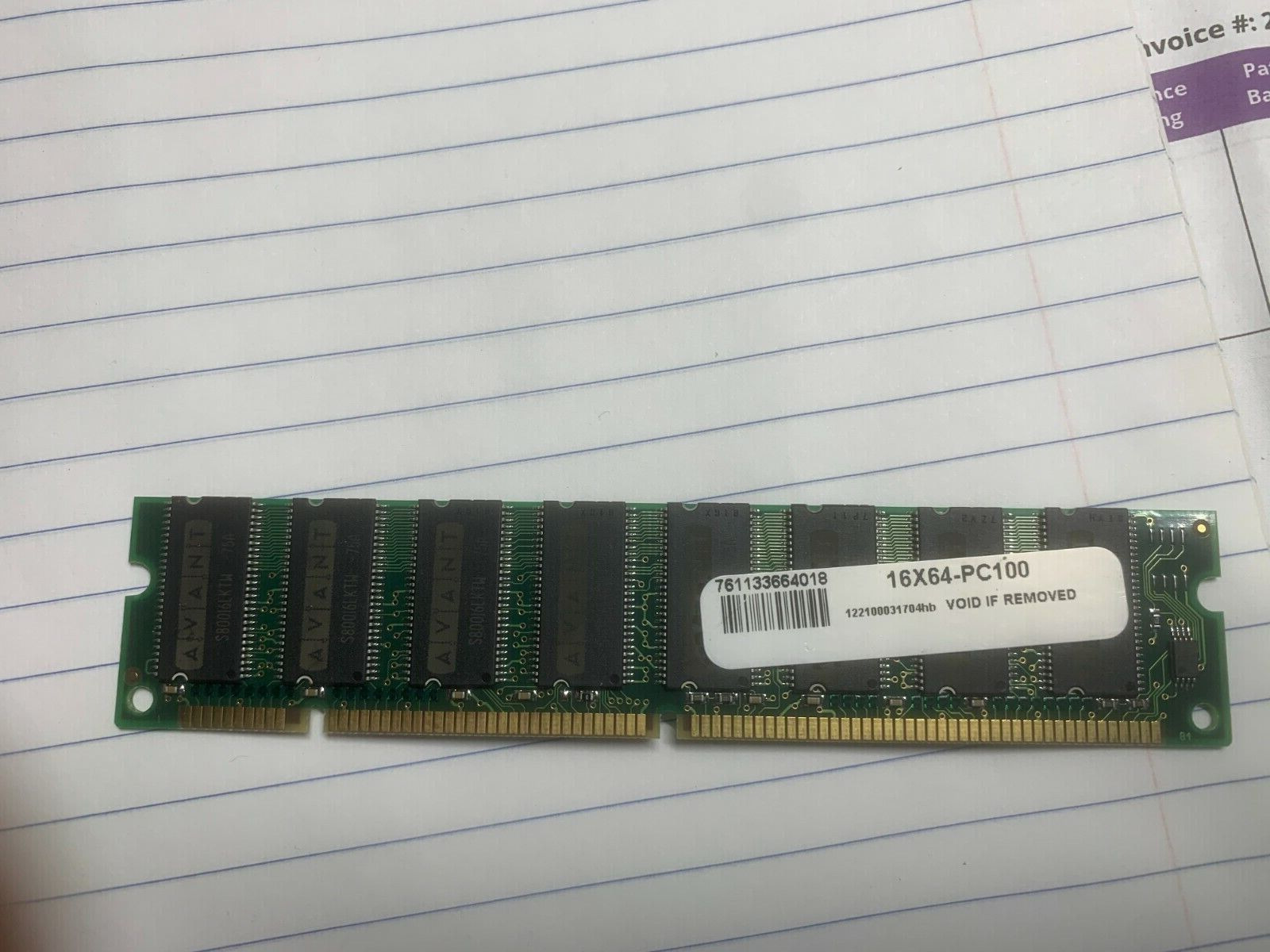 K-Byte 128MB,SDRAM 16x64 PC 100 168 pin, used.