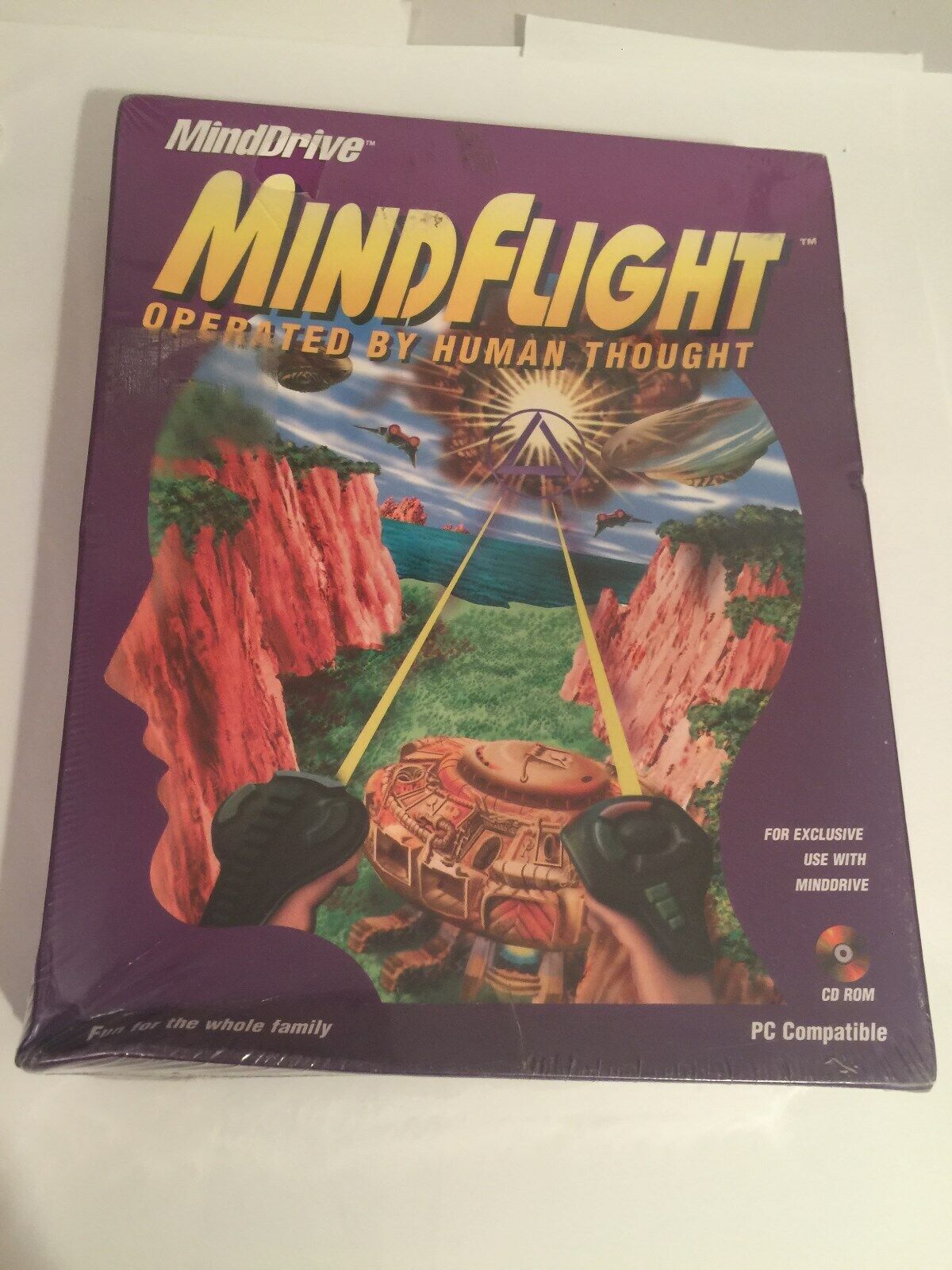 New Complete PC CD ROM  MindDrive Mind Flight Human Thought Game Vtg Box 90\'s 