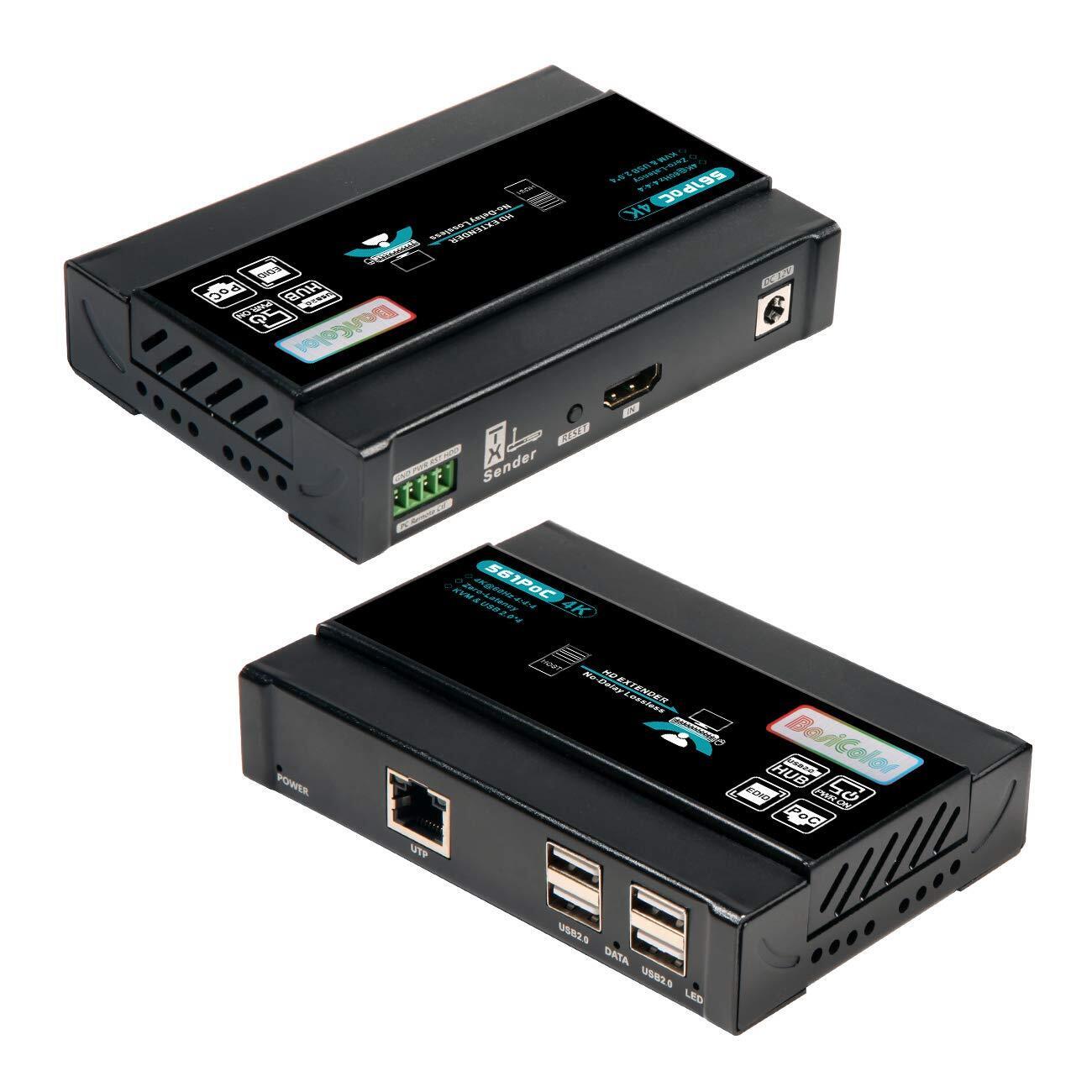 HDMI KVM USB Extender 4K@60Hz KVM Extender Over Cat5e/Cat6 Up to 60m (196Ft),...