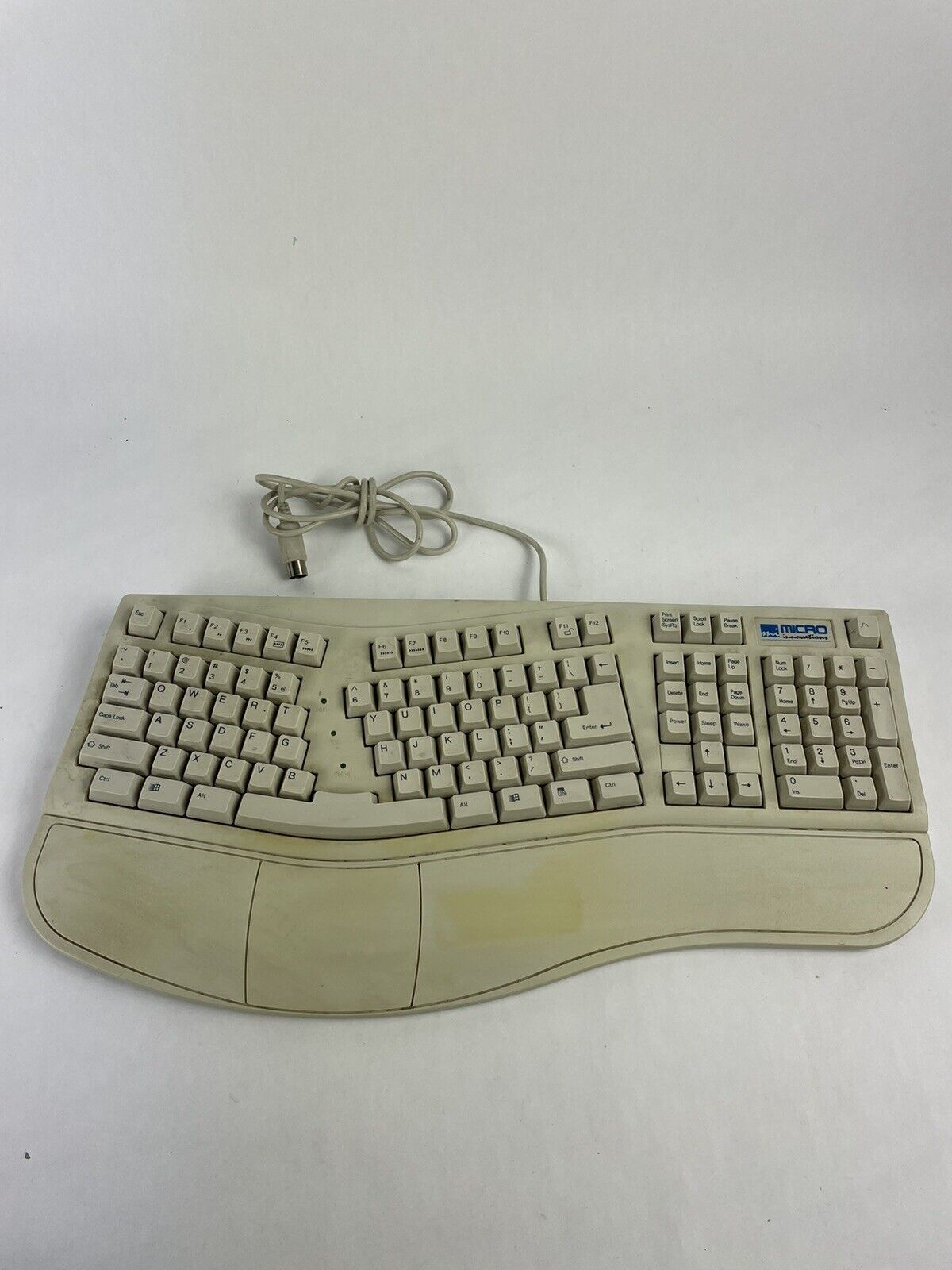 Vintage MICRO INNOVATIONS Turbo Stream KB-1001 RE+ Ergonomic Keyboard PS/2  PC