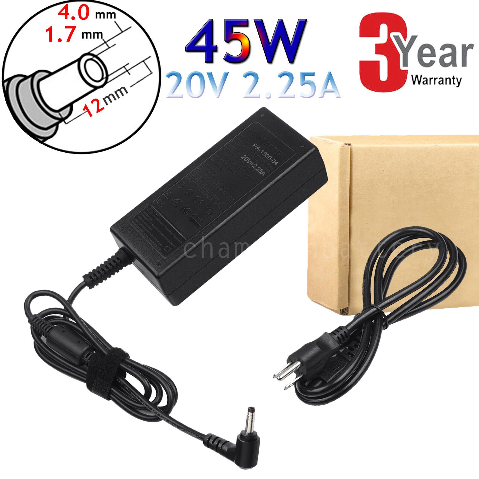 For Lenovo Ideapad 100S-14IBR 100S-14IBY 100-15IBY 45W Power Adapter Charger 