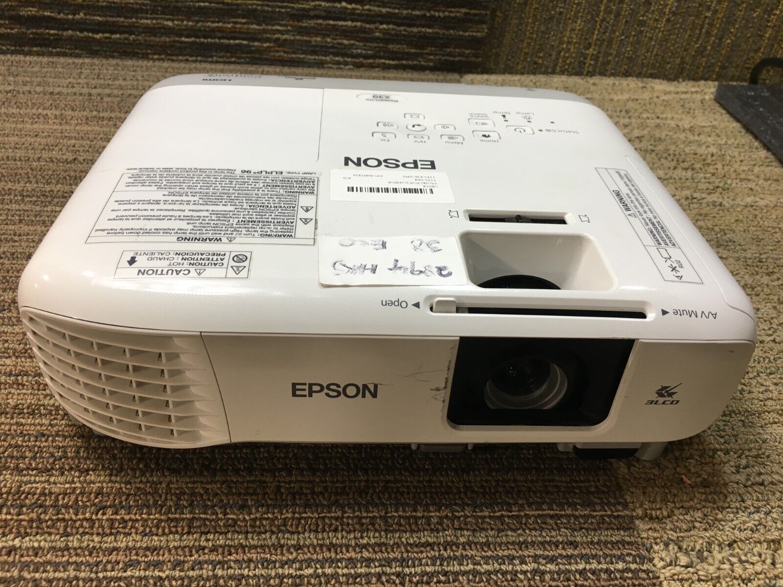 Epson Powerlite H855A-3500 Lumens-X39