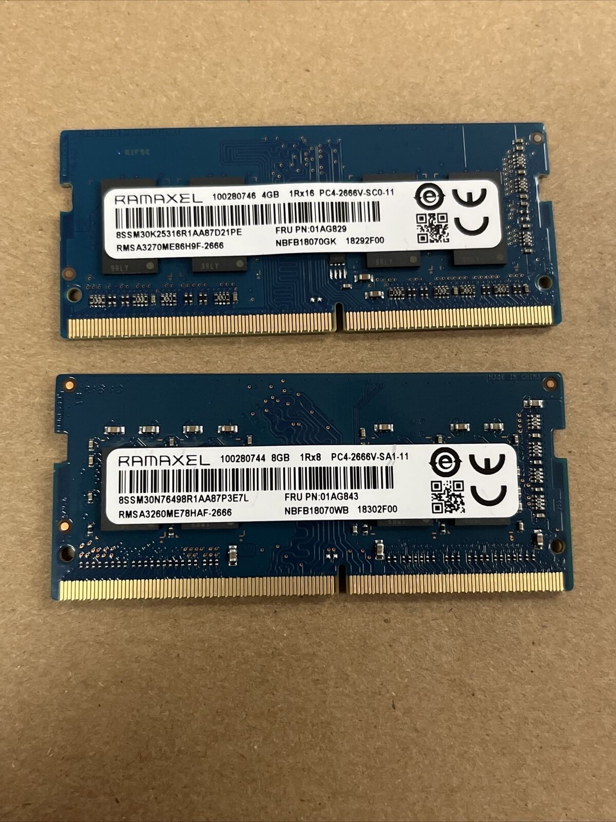 12GB Kit RAMAXEL PC4-2666V Laptop Memory Ram - 8gb And 4gb Stick