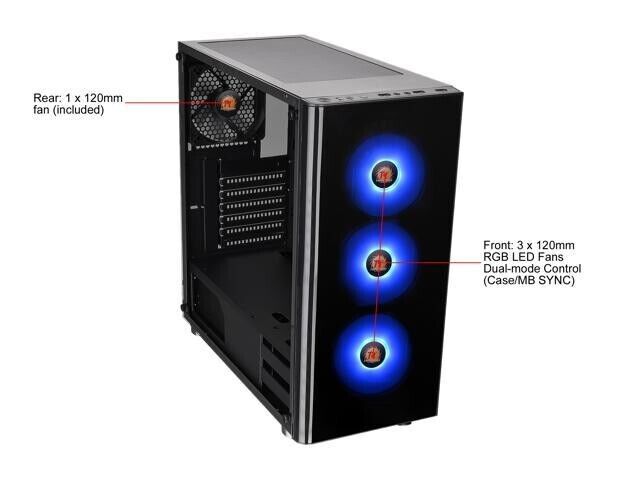 One foot of the base is dented Thermaltake V200 Tempered Glass RGB Edition Mid-
