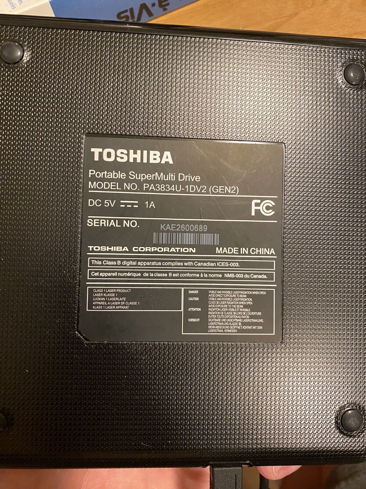 TOSHIBA PA3834U-1DV2 gen2 Toshiba USB 2.0 DVD Portable DVD Super Multi Drive 