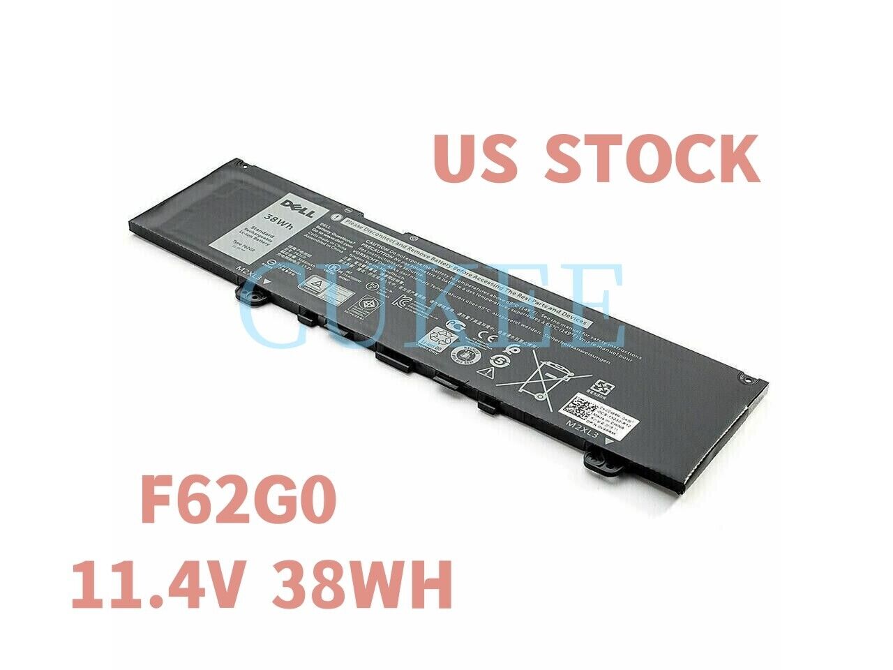 Genuine F62G0 39DY5 Battery Inspiron 5370 7370 7380 13 7000 2-IN-1 7373 039DY5