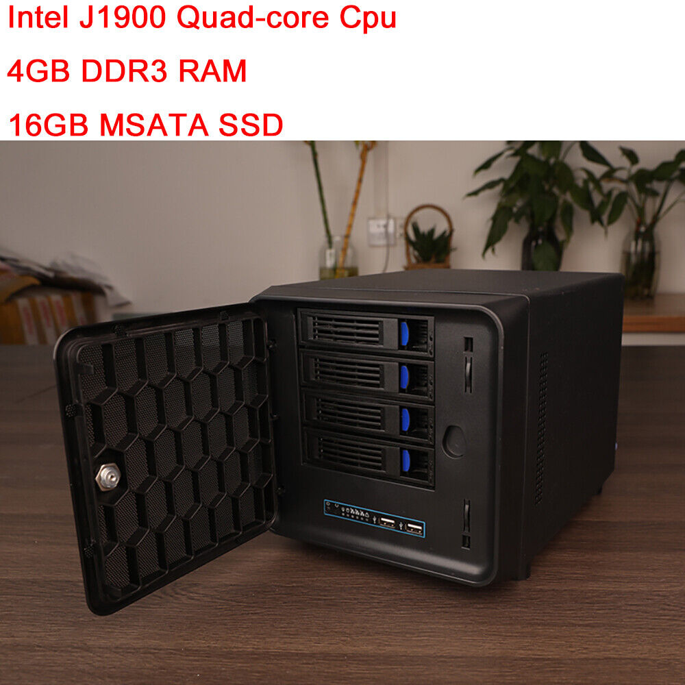 4 Bay NAS Desktop Server  Intel J1900 Quad-core cpu 4GB ram For Synology