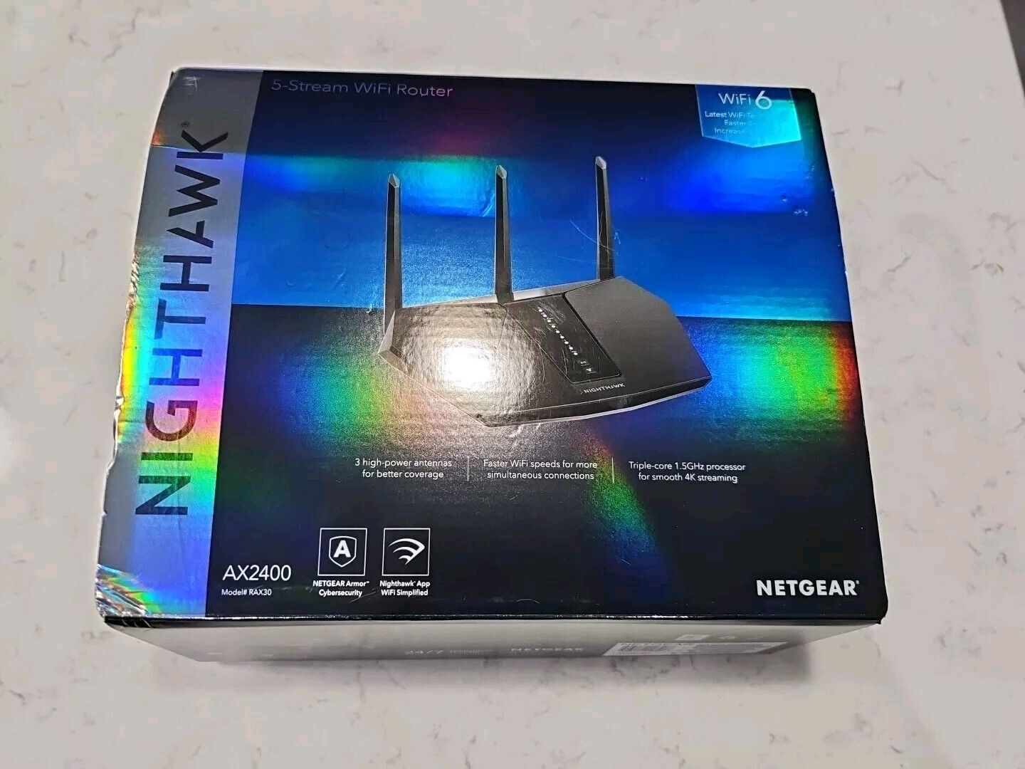 Netgear Nighthawk AX2400 5 Stream WiFi 6 Router Internet RAX30 USB Mint