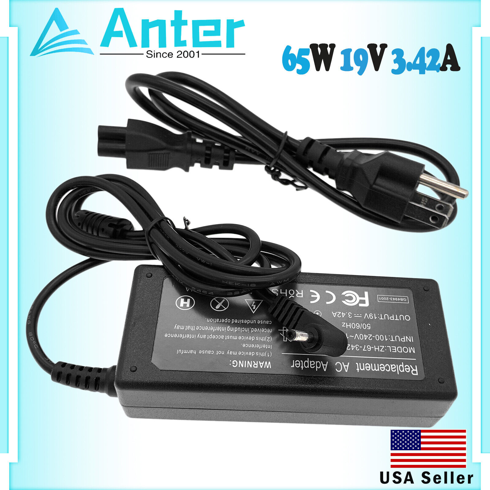 For Acer Swift 3 SF314-43 SF314-511 AC Power Adapter Charger Supply Cord 65W