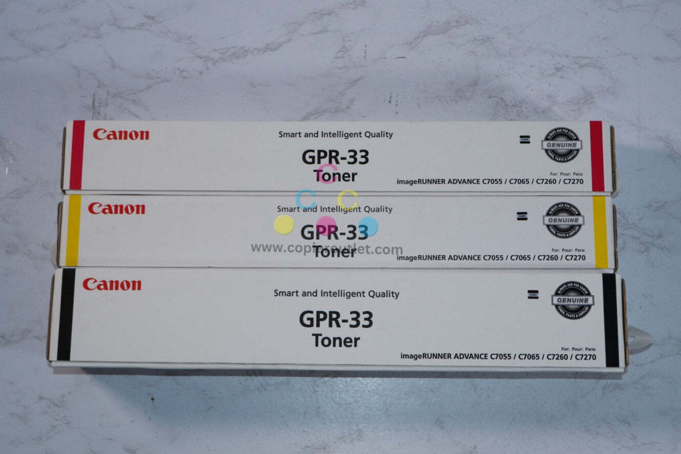 New Genuine Canon iRUNNER C7055,C7065,C7260,C7270 GPR-33 MYK Toner Cartridges