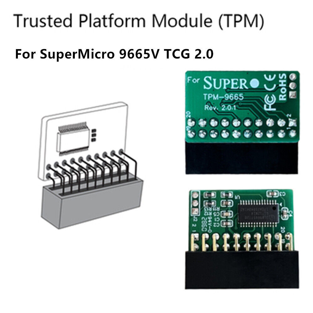 1pcs 20Pin TPM 2.0 Module Trusted Platform For SuperMicro AOM-TPM-9665V TCG 2.0