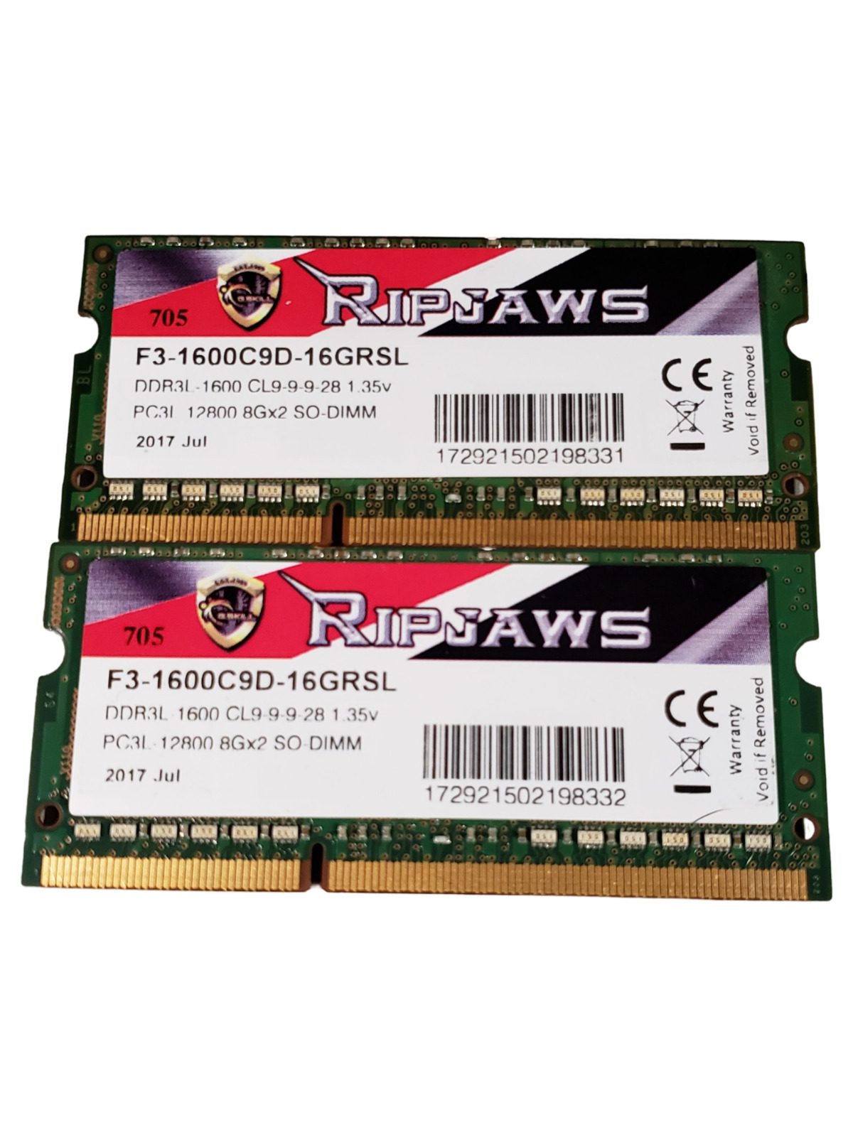 (2 Piece) G.Skill Ripjaws F3-1600C9D-16GRSL DDR3-1600 16GB (2x8GB) SODIMM Memory