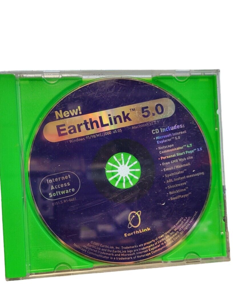 Vintage Internet Access Software Earthlink 5.0 CD-ROM