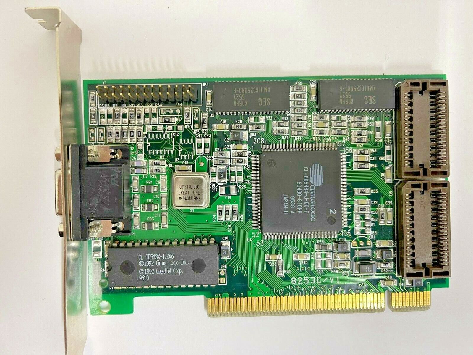 RARE VINTAGE CIRRUS LOGIC 8253C/V1 CL-GD5434-J-QC-F CHIP 512K PCI VGA CARD MXB37