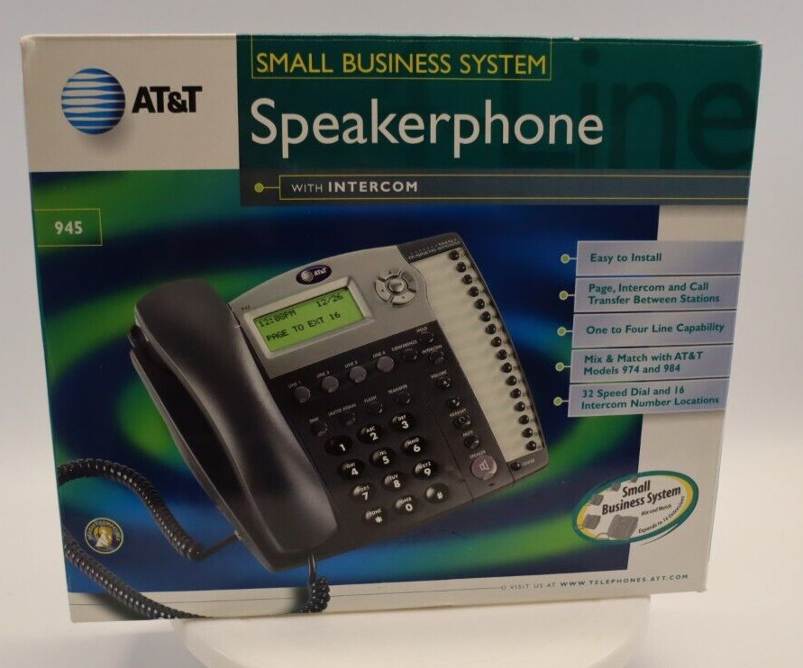 Business phone -AT&T 945 Small Business 4 Line System Speakerphone with Intercom